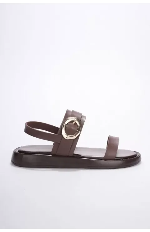 Kadın Acı Kahve 2cm Topuk Boyu Yazlık Rahat Sandalet TR27MY05C