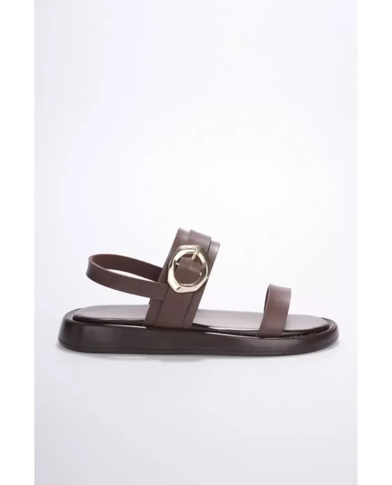 Kadın Acı Kahve 2cm Topuk Boyu Yazlık Rahat Sandalet TR27MY05C