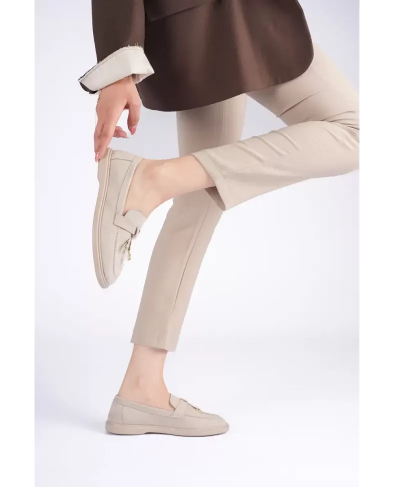 Kadın Bej Günlük Süet Ayakkabı TR27MS10B