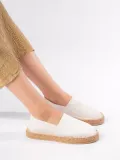 Kadın Beyaz Triko Jüt Sargı El Yapımı Espadril TR44MY01B