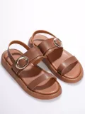Kadın Taba 2cm Topuk Boyu Yazlık Rahat Sandalet TR27MY05B