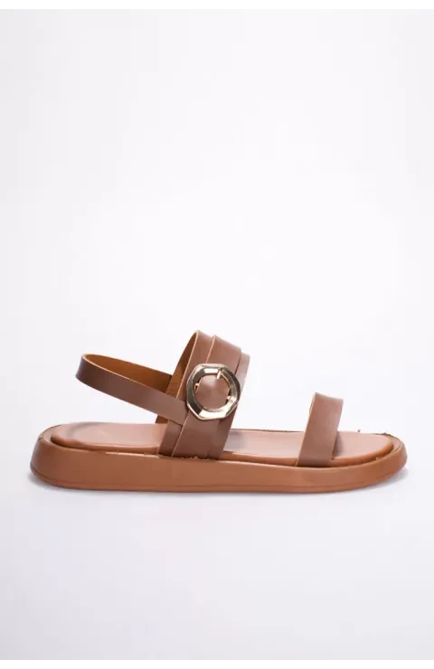 Kadın Taba 2cm Topuk Boyu Yazlık Rahat Sandalet TR27MY05B