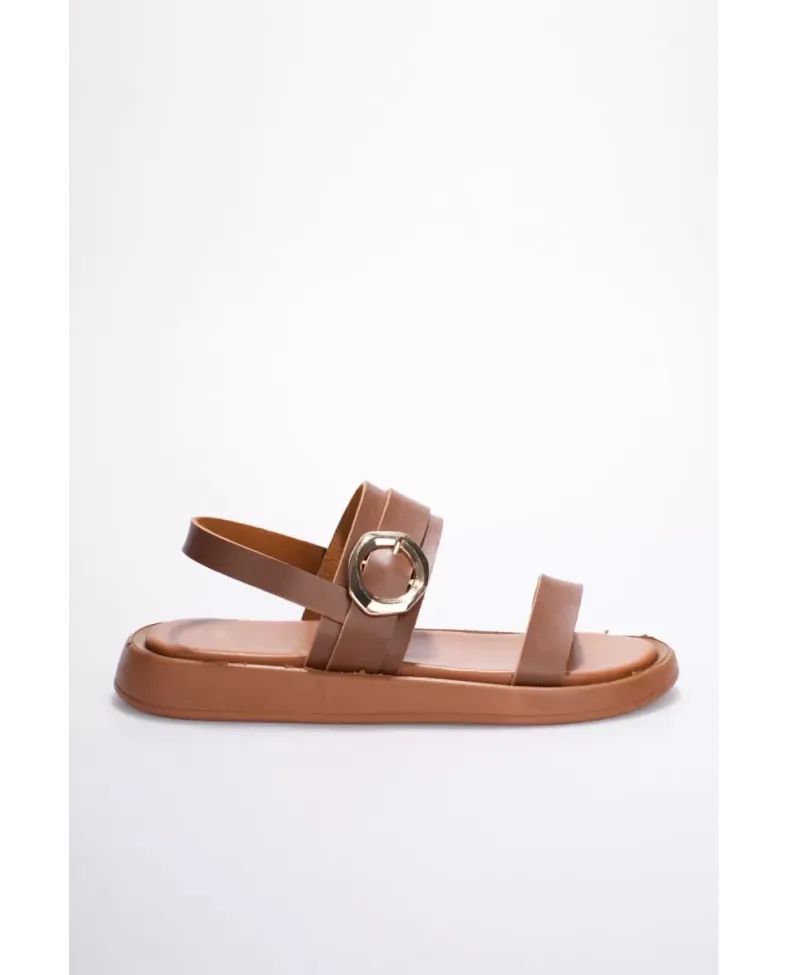 Kadın Taba 2cm Topuk Boyu Yazlık Rahat Sandalet TR27MY05B