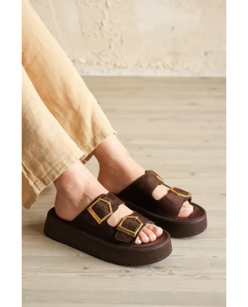 Kadın Kahverengi Günlük Terlik TR19MY02C