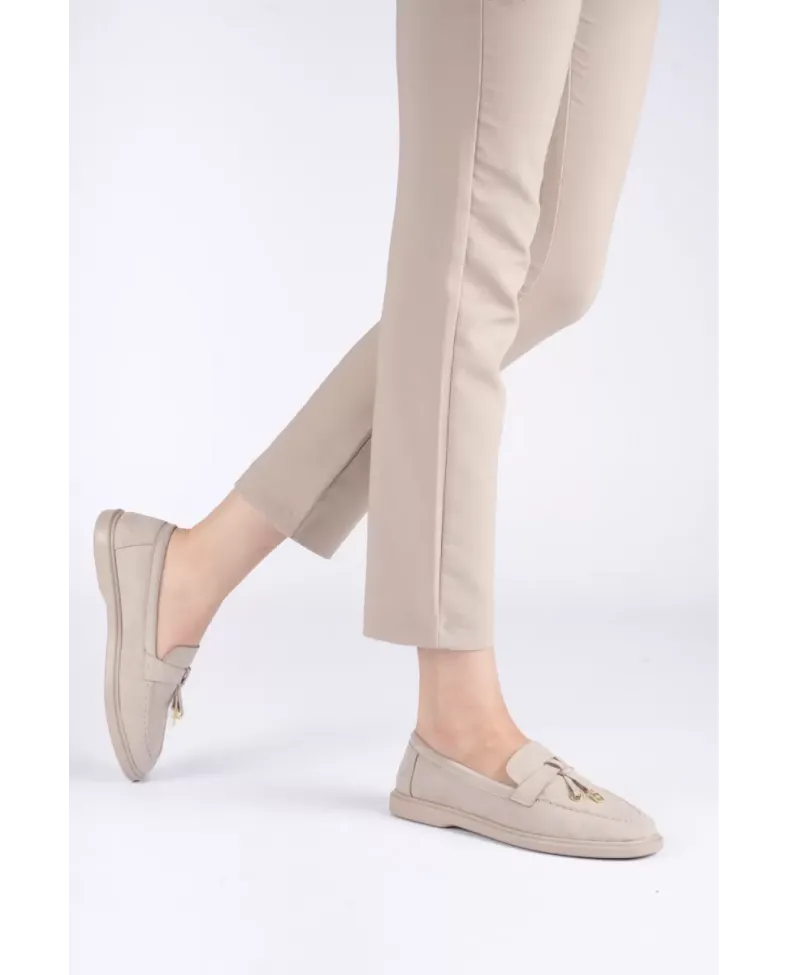 Kadın Bej Günlük Süet Ayakkabı TR27MS10B