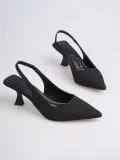 Kadın Siyah Saten Topuklu Ayakkabı TR08MS08A