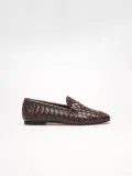 Kadın AcI Kahve Örgü Desenli Tokalı Günlük Rahat Loafer Ayakkabı TR23MS09C