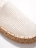 Kadın Beyaz Triko Jüt Sargı El Yapımı Espadril TR44MY01B