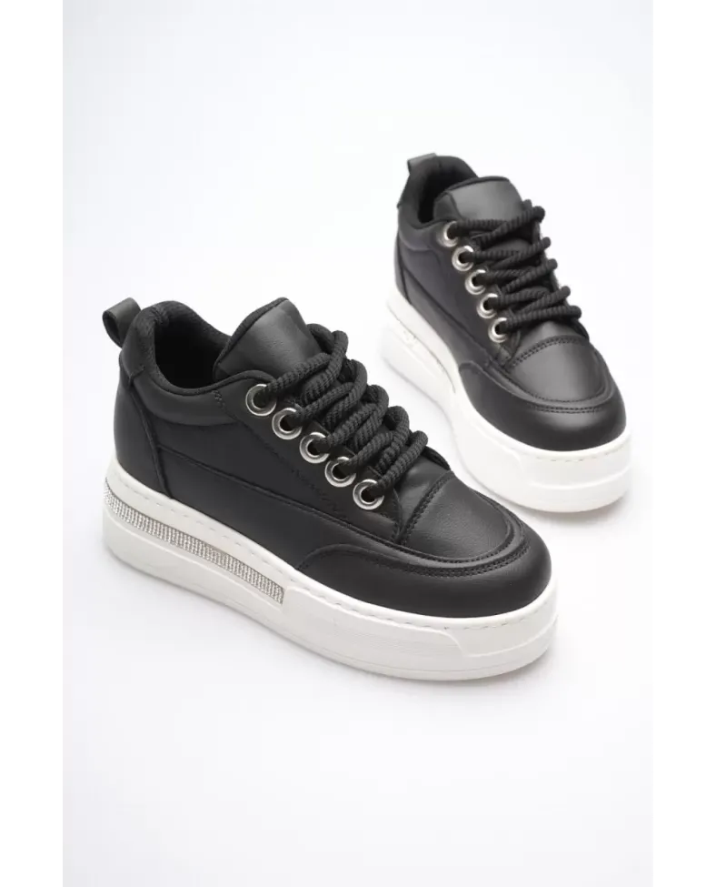 Siyah Kadın Gizli Topuklu Sneaker TR04MS01A