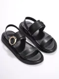 Kadın Siyah 2cm Topuk Boyu Yazlık Rahat Sandalet TR27MY05A