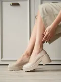 Kadın Bej Süet Günlük Ayakkabı TR06MS04F Somersan Giyim | Kadın, Erkek ve Çocuk Moda