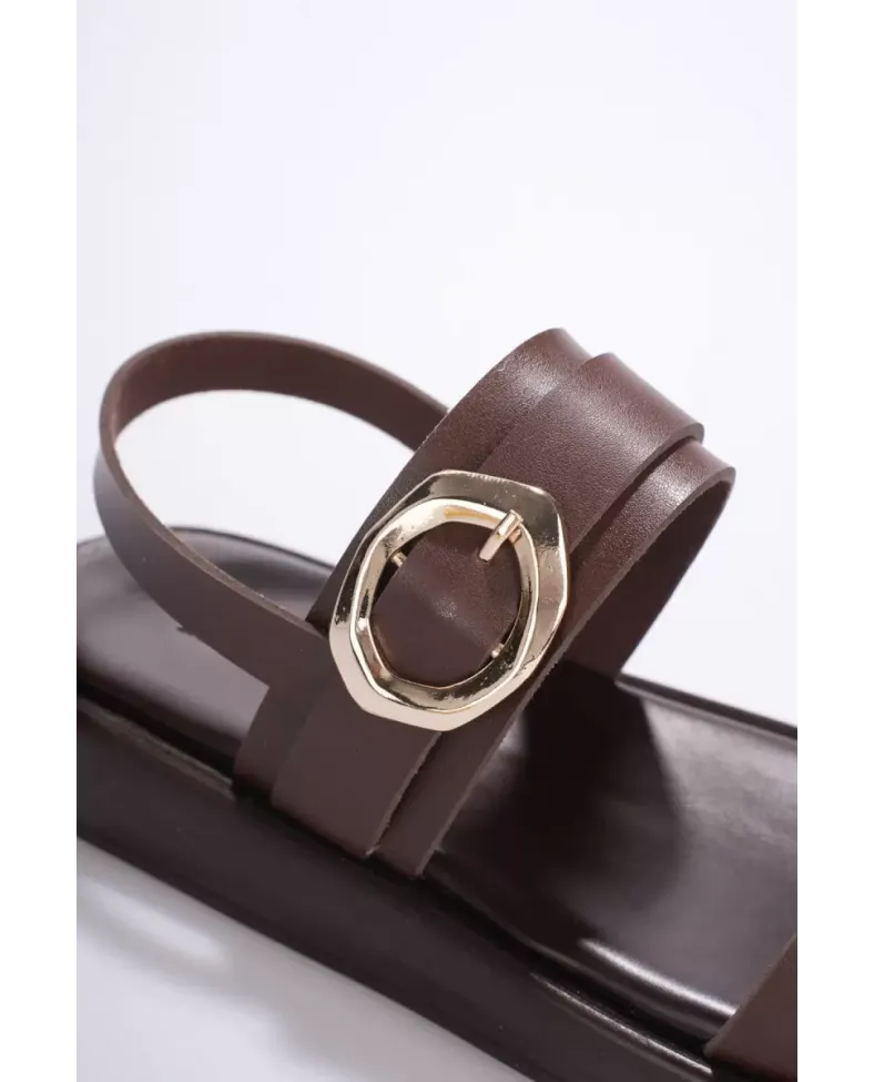 Kadın Acı Kahve 2cm Topuk Boyu Yazlık Rahat Sandalet TR27MY05C