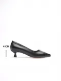 Siyah Kadın Günlük Kısa Topuklu Stiletto Ayakkabı TR20MS03A
