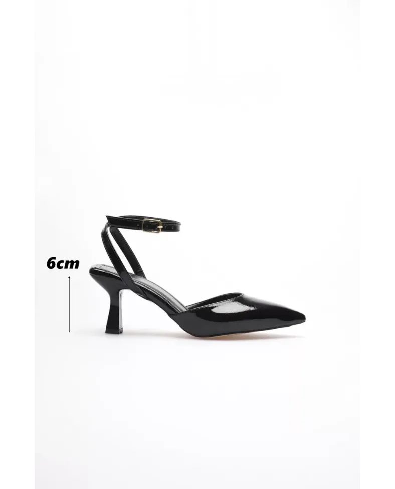 Kadın Siyah Rugan Topuklu Ayakkabı TR03MS02A