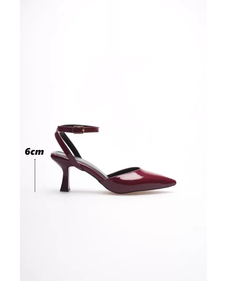 Kadın Bordo Rugan Topuklu Ayakkabı TR03MS02D