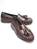 Acı Kahve Rugan Püsküllü Kadın Loafer Ayakkabı TR88MS01B