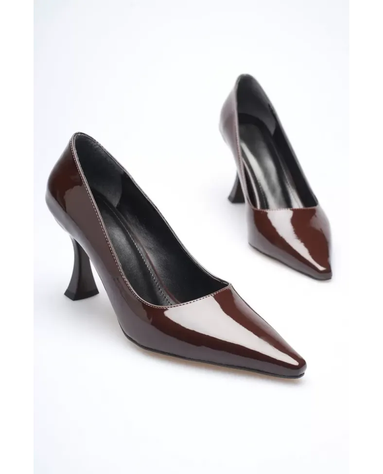 Kadın Rugan Acı Kahve Stiletto TR08MS27M