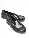 Siyah Parlak Deri Görünümlü Penny Loafer TR88MS02A