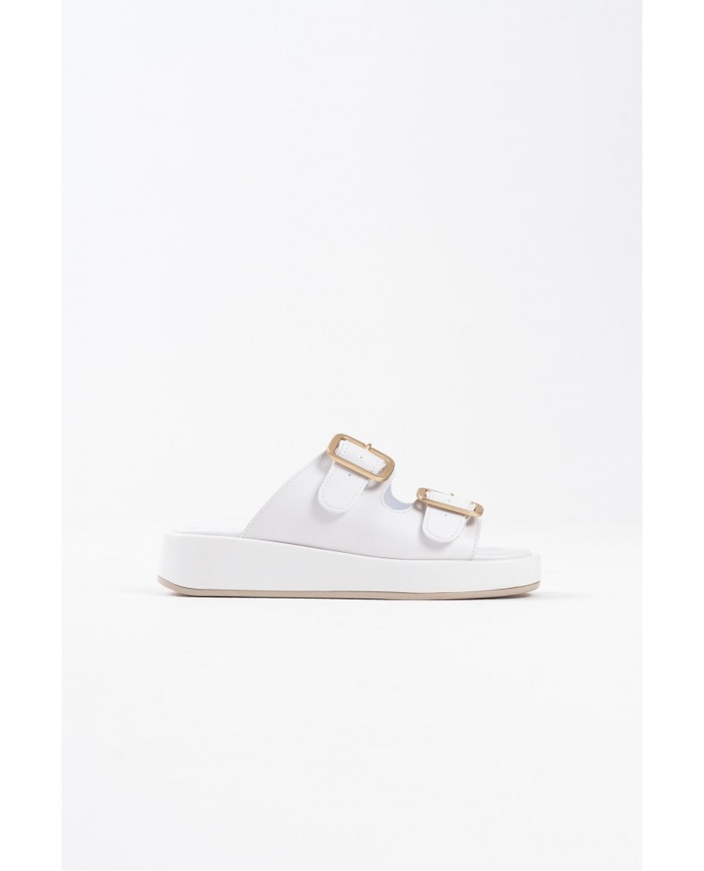 Beyaz Cilt Tokalı Terlik TR17MY01B