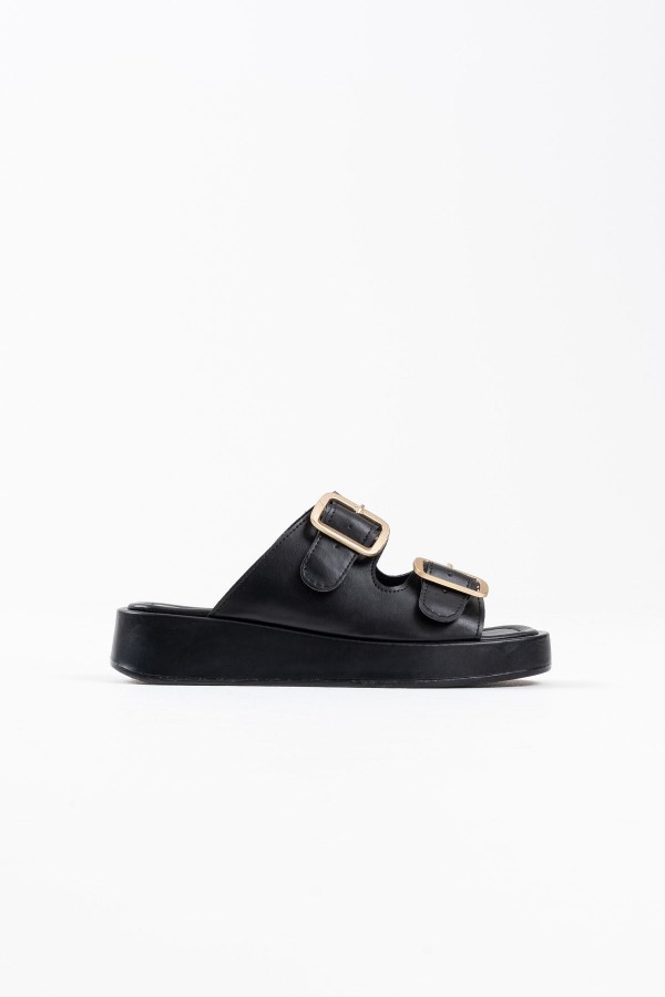 Siyah Cilt Tokalı Terlik TR17MY01A