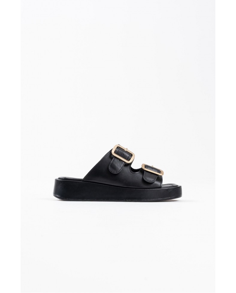 Siyah Cilt Tokalı Terlik TR17MY01A