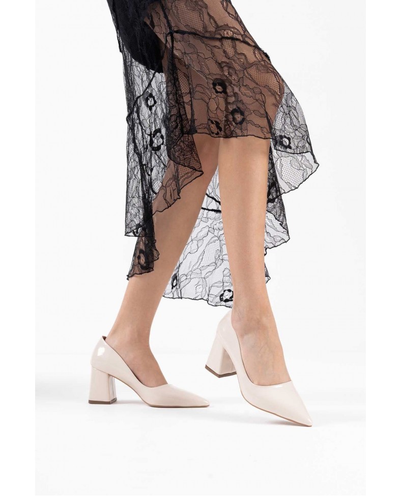 Bej Rugan Kadın Topuklu Ayakkabı TR08MS16E