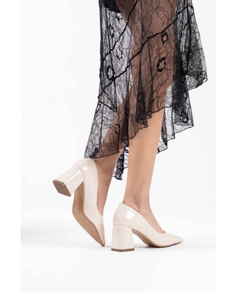 Bej Rugan Kadın Topuklu Ayakkabı TR08MS16E