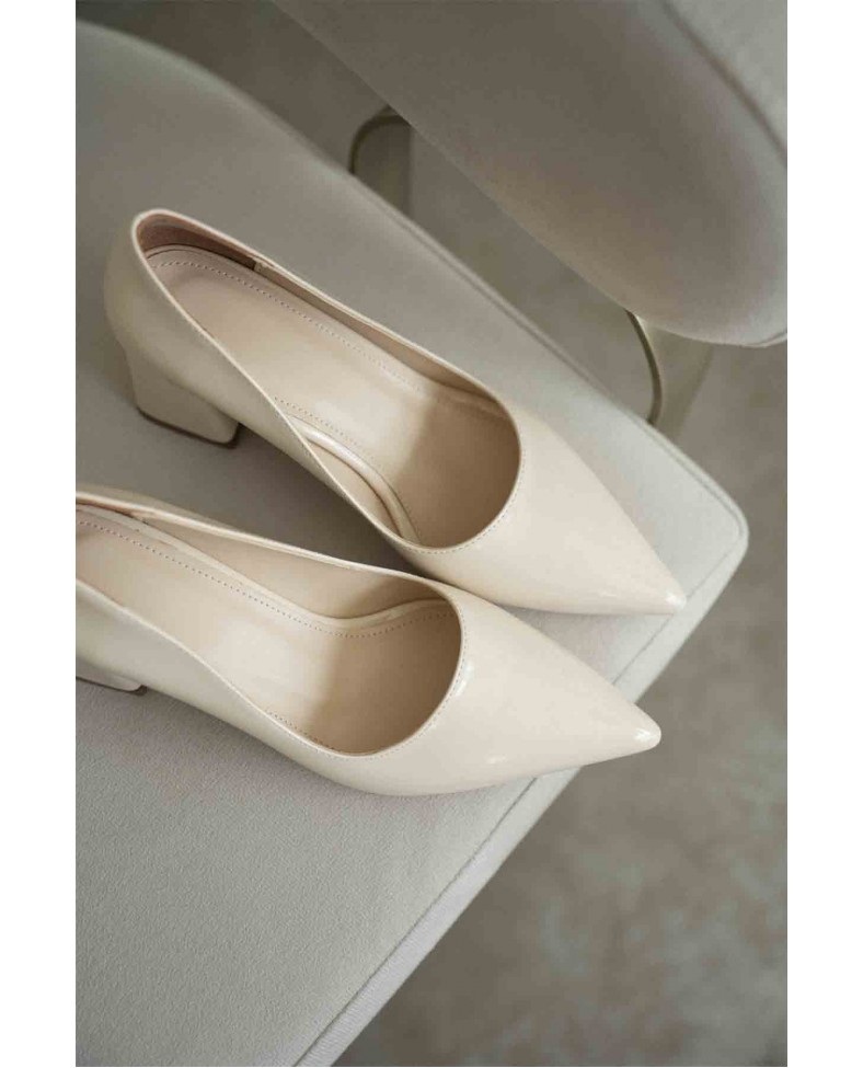 Bej Rugan Kadın Topuklu Ayakkabı TR08MS16E