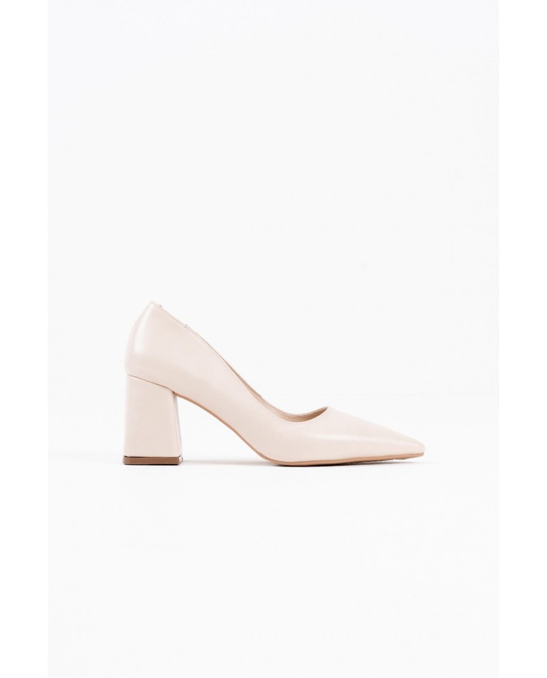 Bej Cilt Kadın Topuklu Ayakkabı TR08MS16B