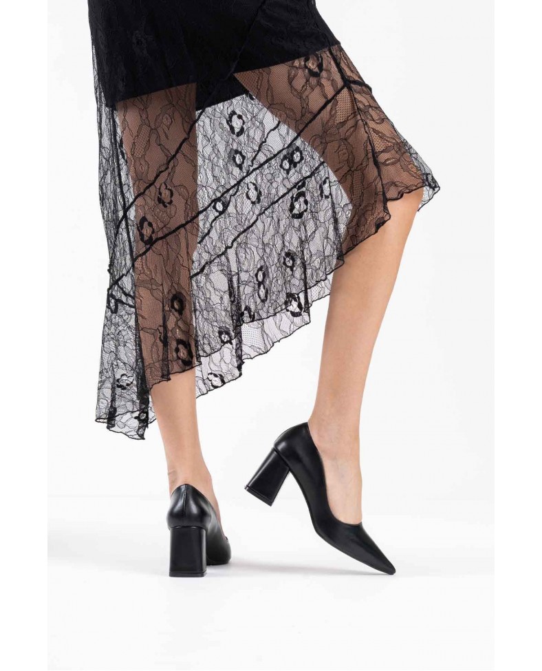 Siyah Cilt Kadın Topuklu Ayakkabı TR08MS16A