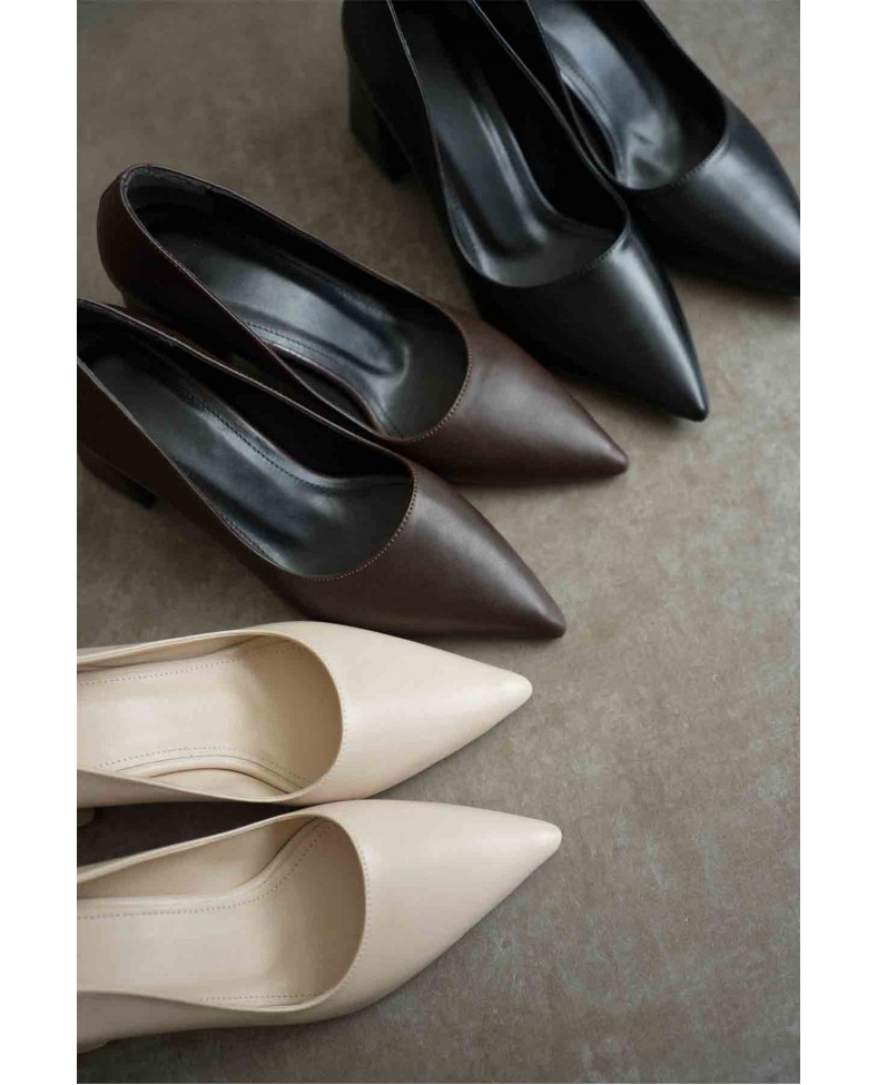 Siyah Cilt Kadın Topuklu Ayakkabı TR08MS16A