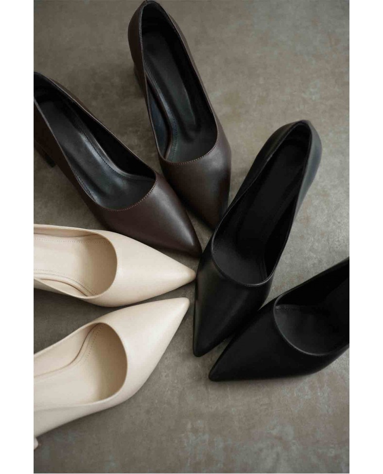 Siyah Cilt Kadın Topuklu Ayakkabı TR08MS16A