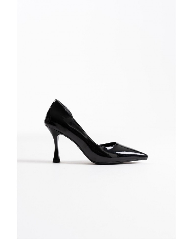 Kadın Siyah Rugan Topuklu Ayakkabı TR08MS45L