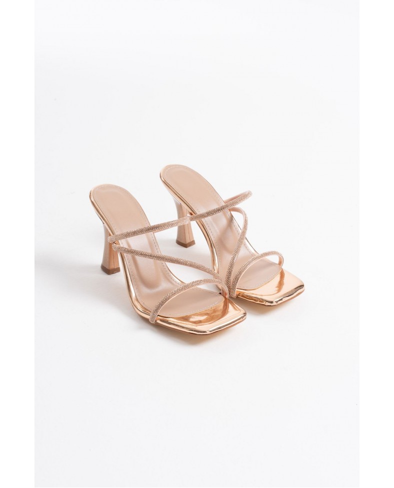 Altın Taşlı Topuklu Kadın Terlik TR20MY04G