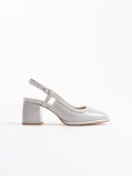 Gri Rugan Kadın Topuklu Ayakkabı TR18MS17C