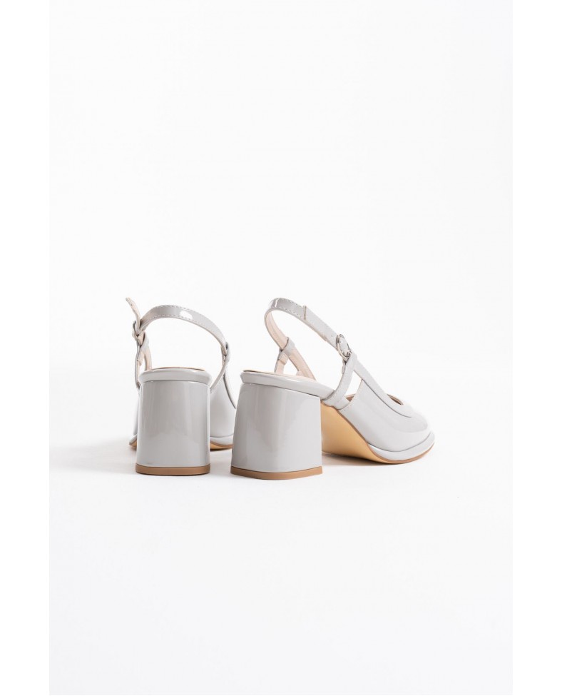 Gri Rugan Kadın Topuklu Ayakkabı TR18MS17C