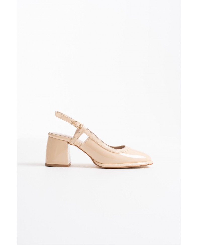 Açık Sarı Rugan Kadın Topuklu Ayakkabı TR18MS17B