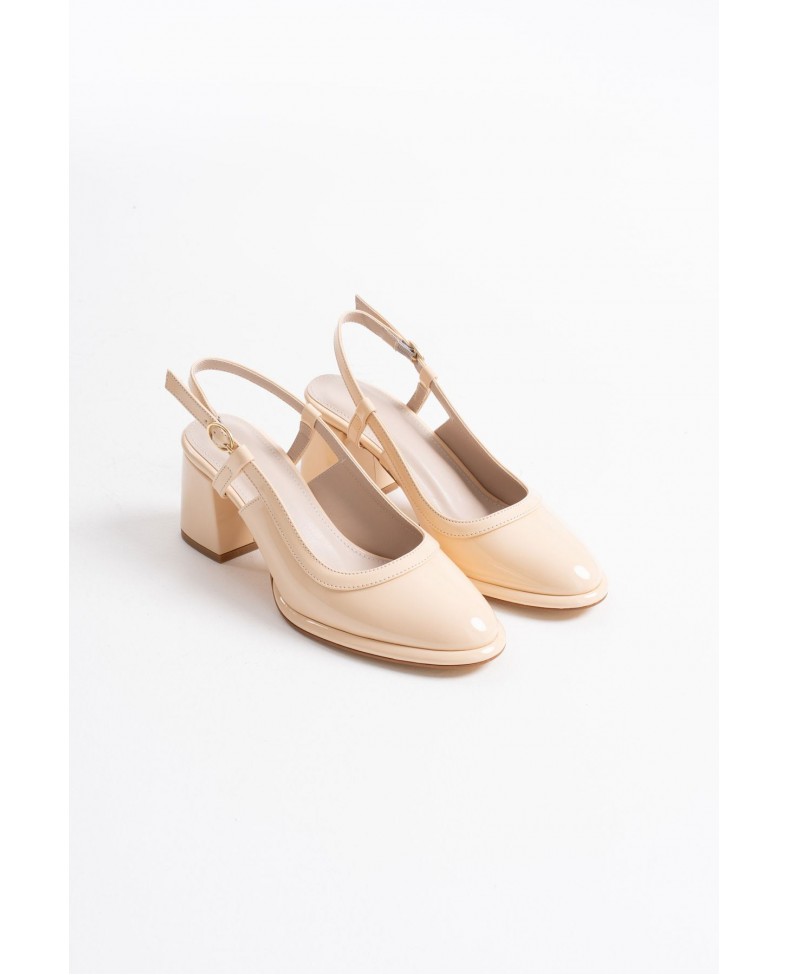 Açık Sarı Rugan Kadın Topuklu Ayakkabı TR18MS17B