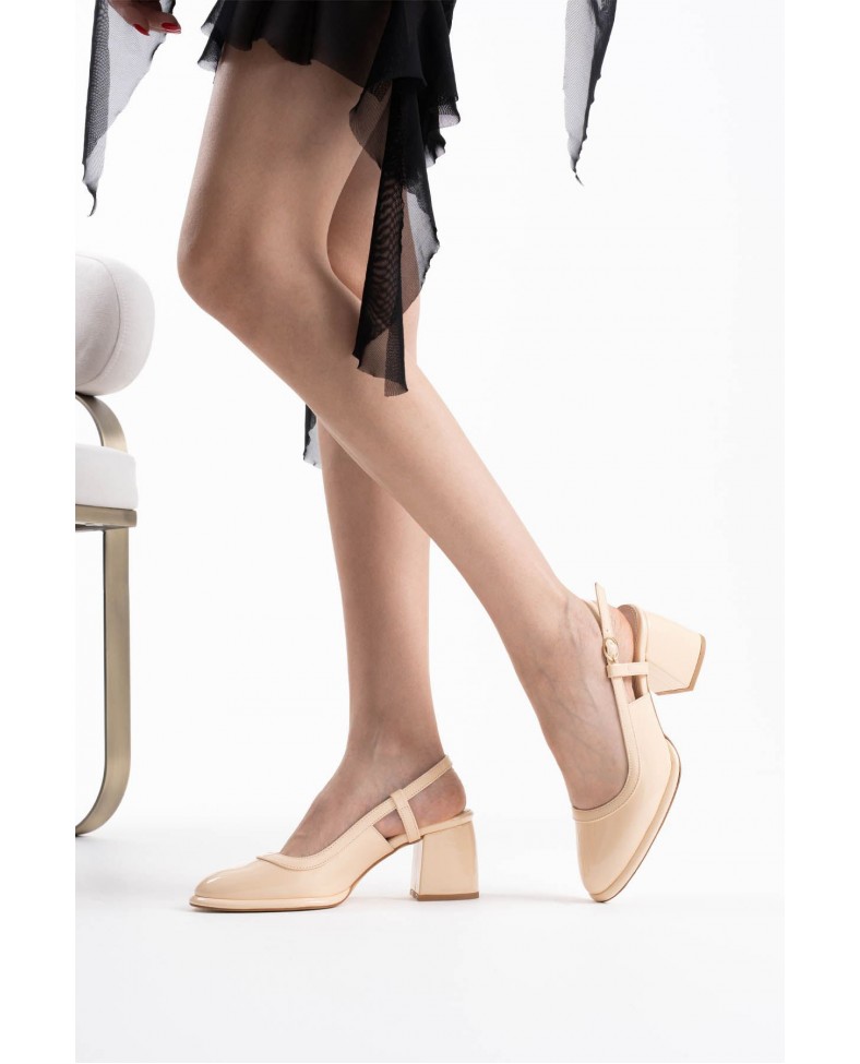 Açık Sarı Rugan Kadın Topuklu Ayakkabı TR18MS17B