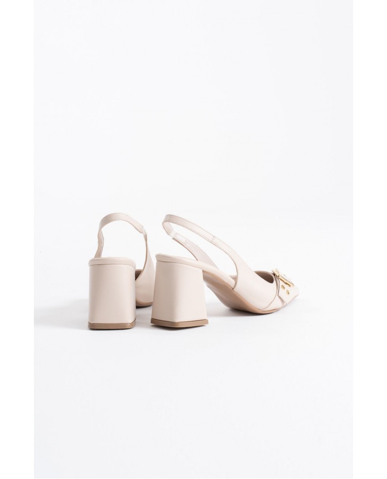 Bej Cilt Kadın Topuklu Ayakkabı TR08MS07E