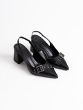 Siyah Cilt Kadın Topuklu Ayakkabı TR08MS07D