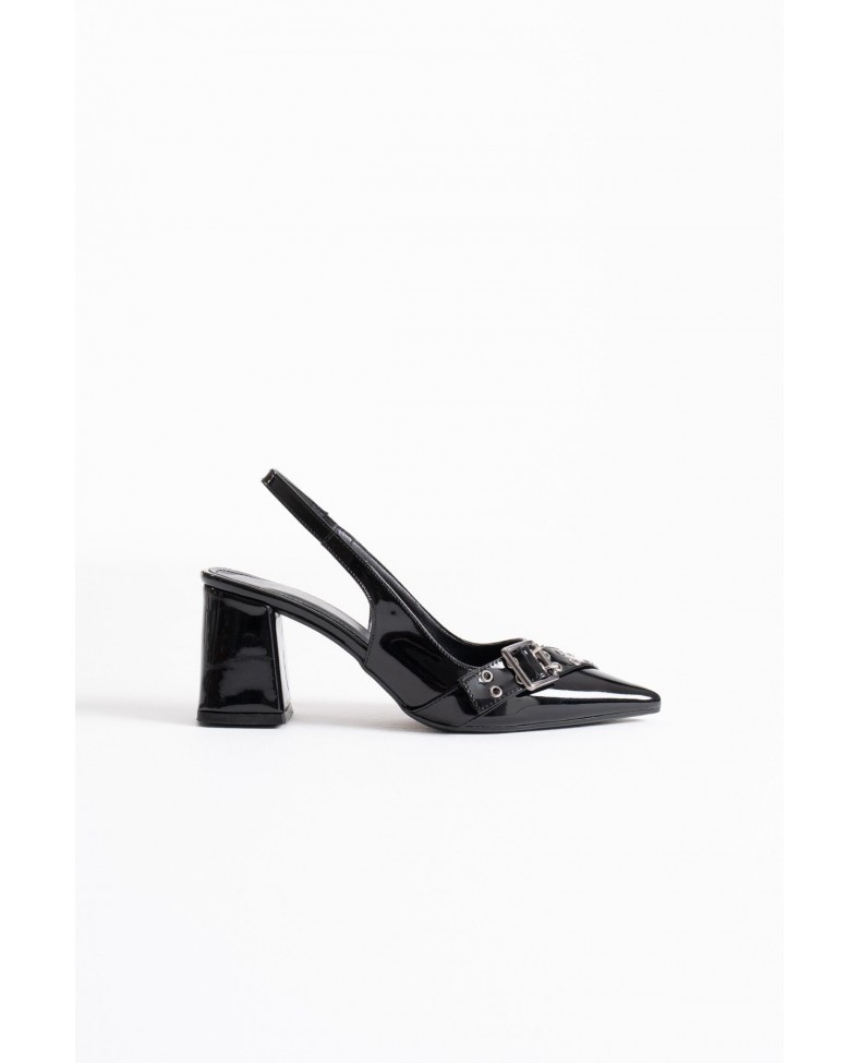 Siyah Rugan Kadın Topuklu Ayakkabı TR08MS07A