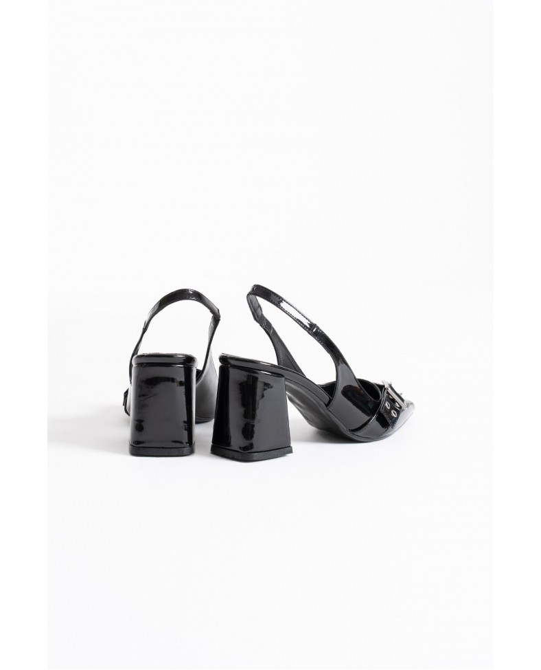 Siyah Rugan Kadın Topuklu Ayakkabı TR08MS07A