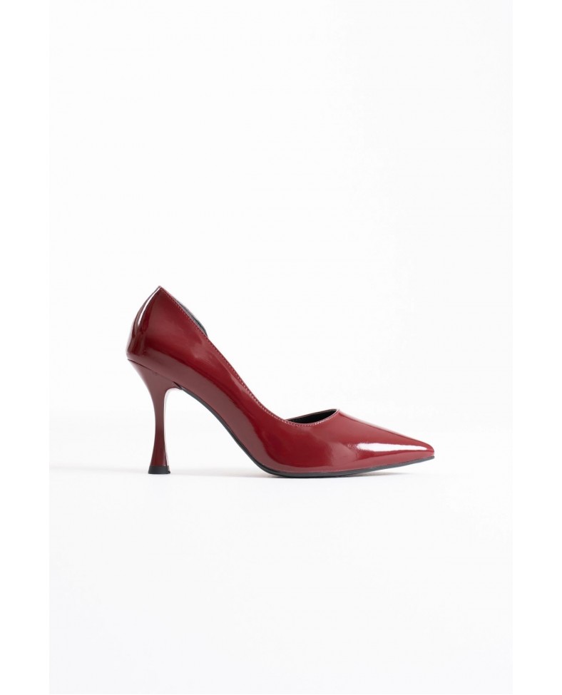 Kadın Bordo Rugan Topuklu Ayakkabı TR08MS45K