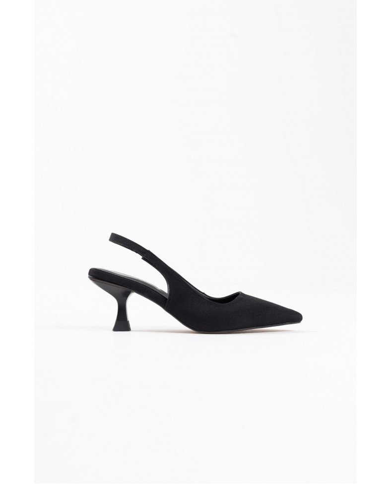 Kadın Siyah Saten Topuklu Ayakkabı TR08MS08A