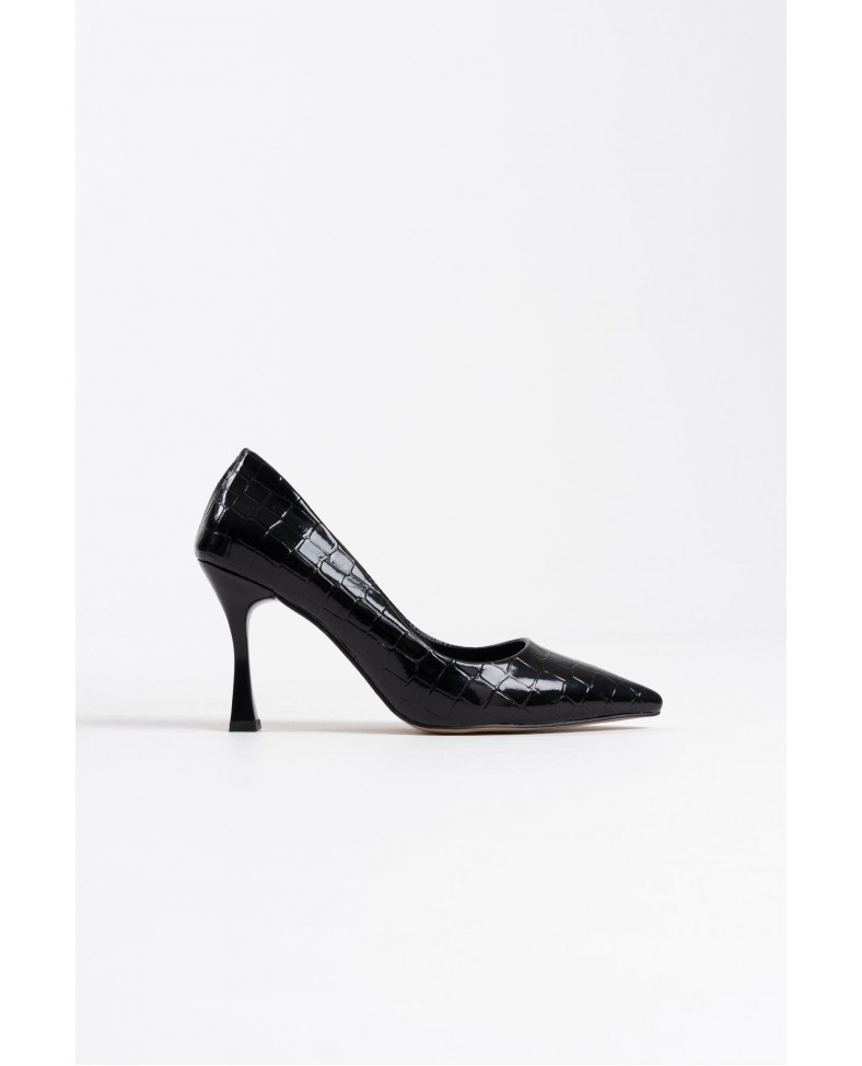 Kadın Siyah Kroko Rugan Stiletto TR08MS10A Somersan Giyim | Kadın, Erkek ve Çocuk Moda