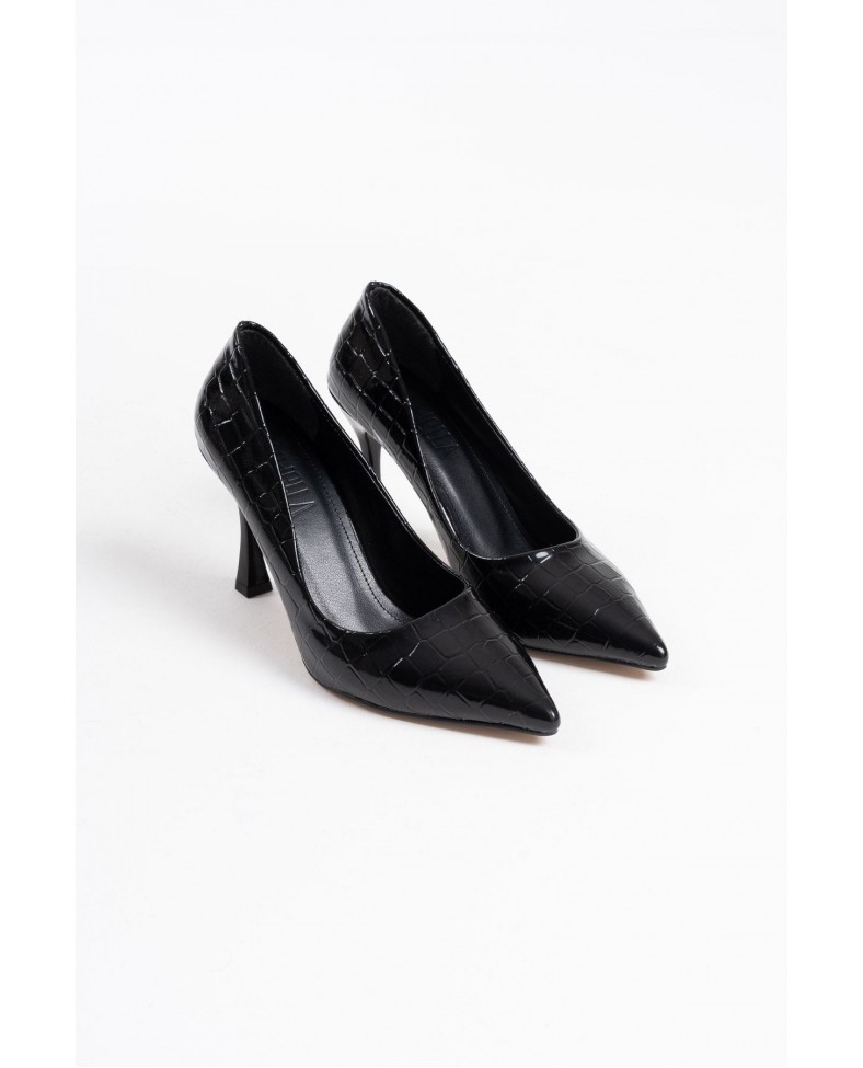 Kadın Siyah Kroko Rugan Stiletto TR08MS10A Somersan Giyim | Kadın, Erkek ve Çocuk Moda
