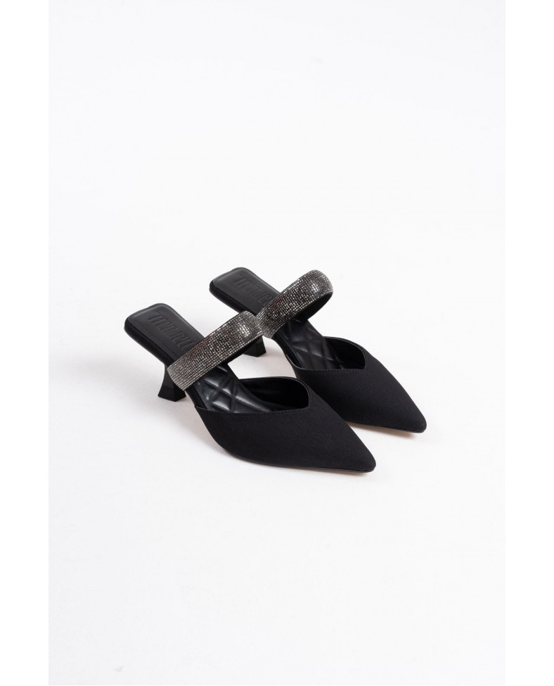 Topuklu Siyah Kadın Terlik TR08MS13A