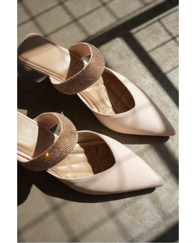 Topuklu Bej Kadın Terlik TR08MS13B