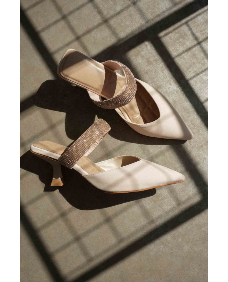 Topuklu Bej Kadın Terlik TR08MS13B